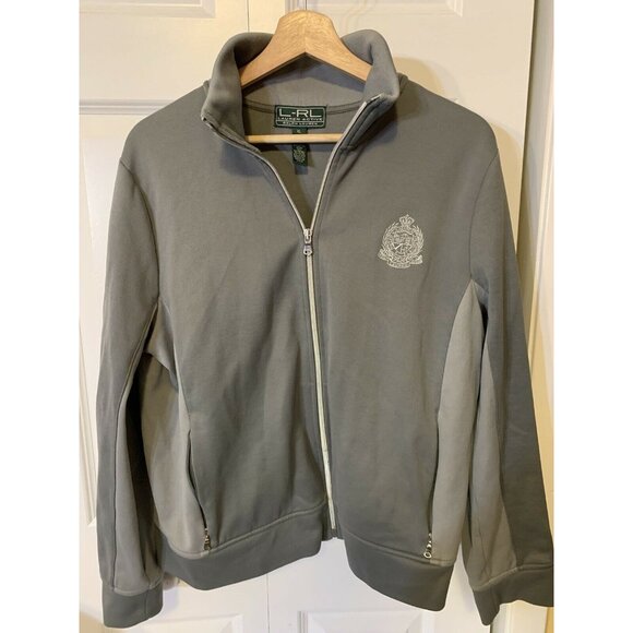 Ralph Lauren L-RL Active Women's Sz XL Gray Crest Full Zip Windbreaker Jacket - Picture 6 of 8